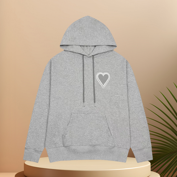 

Men' Heart Motif Hoodie - Designer Cotton Sweatshirt for Couples Sizes -XL, Leopard print