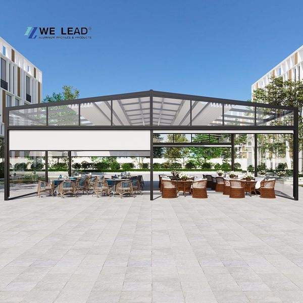 

Smart Electric Retractable House Awning with Adjustable Roof Design