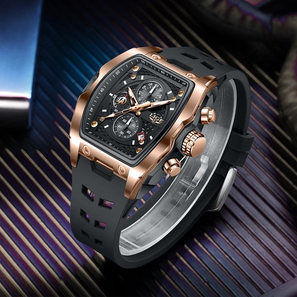 LIGE Men's Quartz Watch Waterproof Watch Top Brand Men's and Women's Universal Style Square Case Fashion Business Watch Holiday Gift Teen Watch