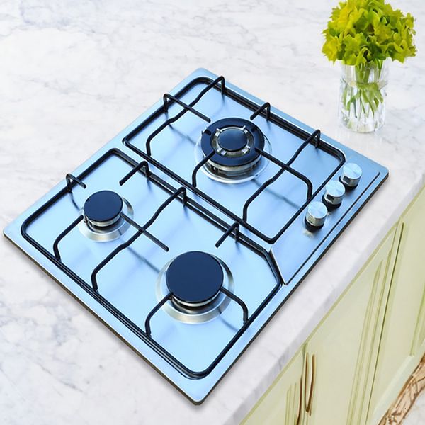 Stainless steel three-eye gas cooker household multi-head gas cooker desktop stove embedded fierce fire European natural gas factory direct sales