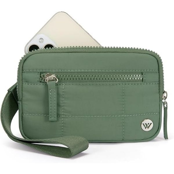 Wristlet Wallets for Women Nylon Quilted RFID Wallet with 3 Zipper Purse for Travel Credit Card Holder Phone Organizer