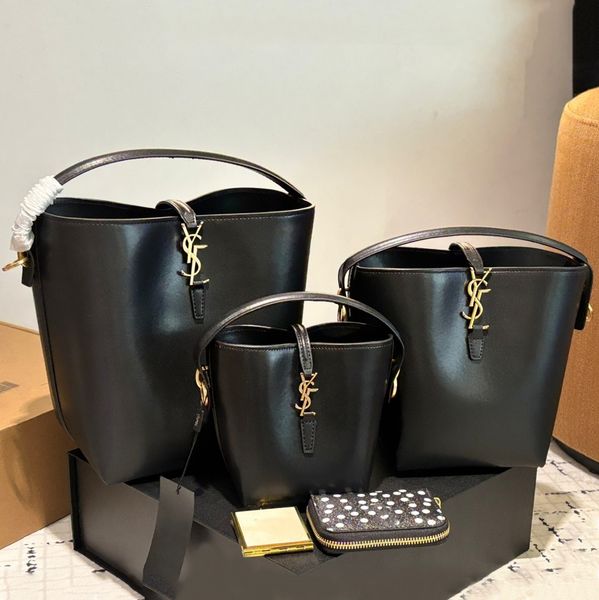 

Designer Bags Shoulder Bags Luxury Bags LE37 Crossbody Bags Designer Bags 2025 High Quality Handbags Bucket Bags Women's Hook and Loop Cowhide Handbags Black 3 Sizes, #17