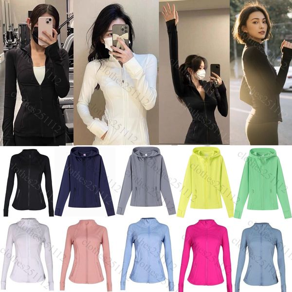 

jackets womens designer jacket women yoga sweatshirt slim sports Jacket stand collar solid color zipper long sleeve tight yoga sweatshirts fitness sportwear coats, Jackets4