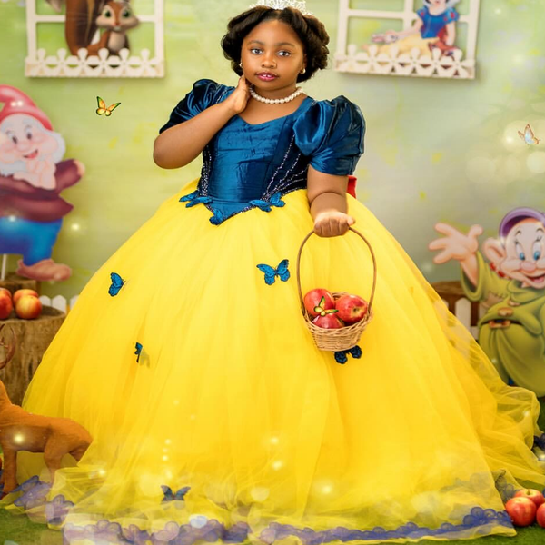 

2026 Yellow Ball Gown Flower Girl Dresses Flowers Beaded Short Sleeves Tulle Little Girl Christmas Peageant Birthday Christening Tutu Dress Gowns ZJ422, Royal blue