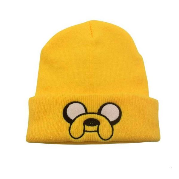

1Pcs Cute Puppy Pattern Embroidered Knitted Hat Yellow Ear Protection Hat Versatile Warm Hat For Autumn and Winter W251125, Black