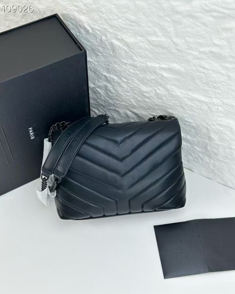 

luxury Designer women Shoulder Bag lou Matelasse Calfskin Y-Quilted Overstitching Genuine Leather Messenger bags Totes chain Wallet bags purse black glod silver, Brown