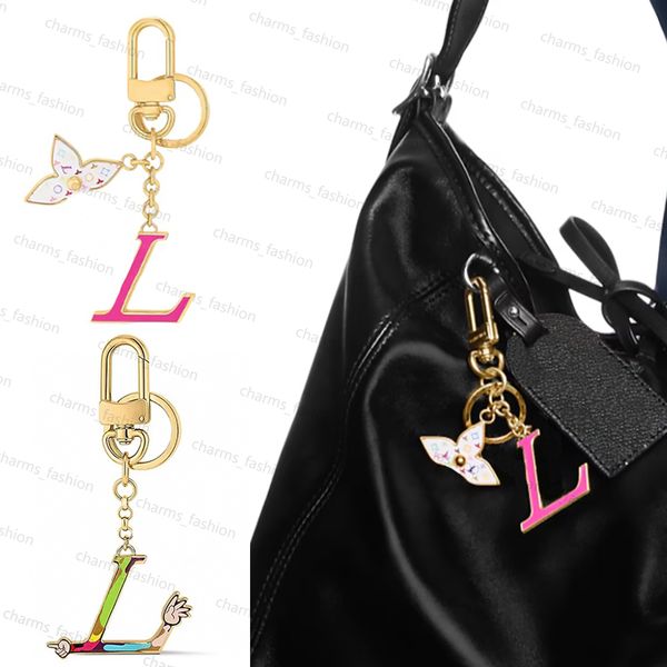 

Designer keychain bag charm Letter Keychain designer bag charm Luxury metal charm holiday gift lovely quality with boxs