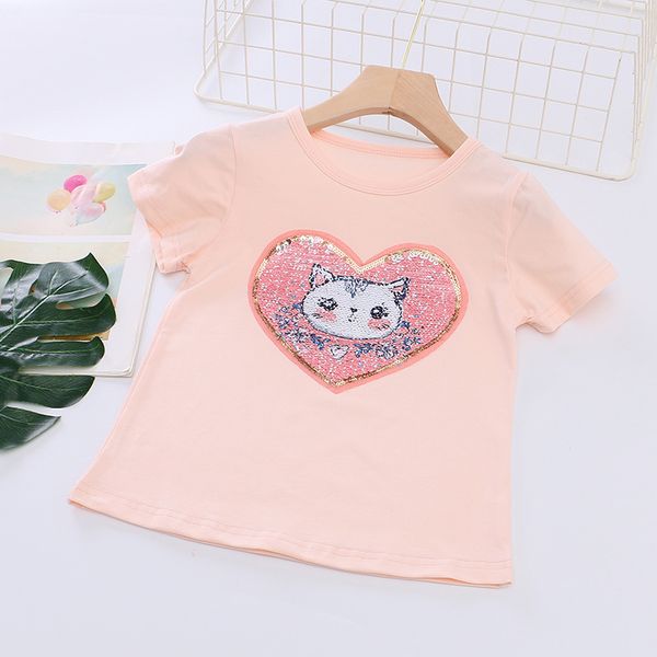 

Kids designer Girls T-shirt printed design comfortable soft Girls' design-sense short-sleeved summer clothes pure cotton half-sleeve top outfit., Purple2
