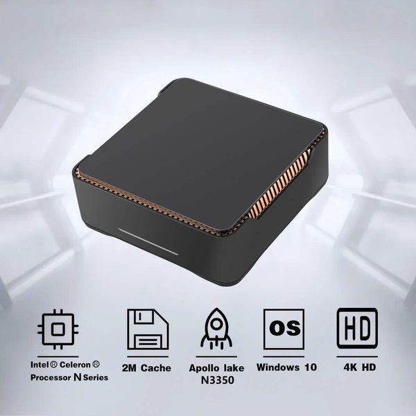 SZBOX AK3V Intel N3350 Win 10 4GB LPDDR3 64GB EMMC M2 25SATA SSD WIFI50 BT42 Mini PC RJ45 Gaming Office Desktop Computer