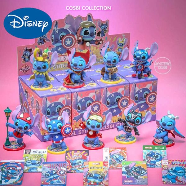 Disney 2025 New Stitch Marvel Series Blind Box - Iron Man Spider-Man Venom Mini PVC Figures Cute Collectible Toy Birthday Gift H251125
