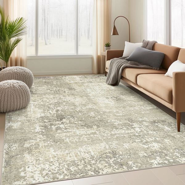 

Abstract Design ComiComi Washable Area Rug with Non-slip Backing - Easy-to-Clean Durable Floor Covering