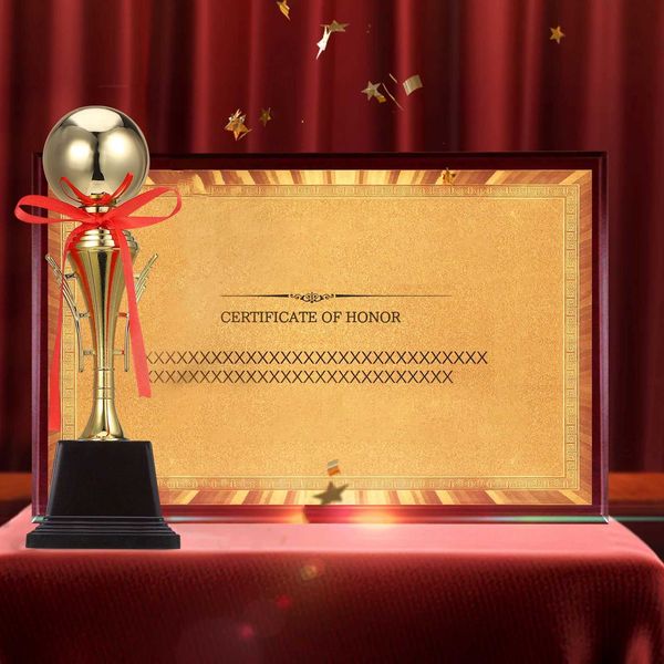 Shiny Metal Trophy Award Style for Sports Finals Football Volleyball Competitions Winner Honor Motivational KeepsakeW251125
