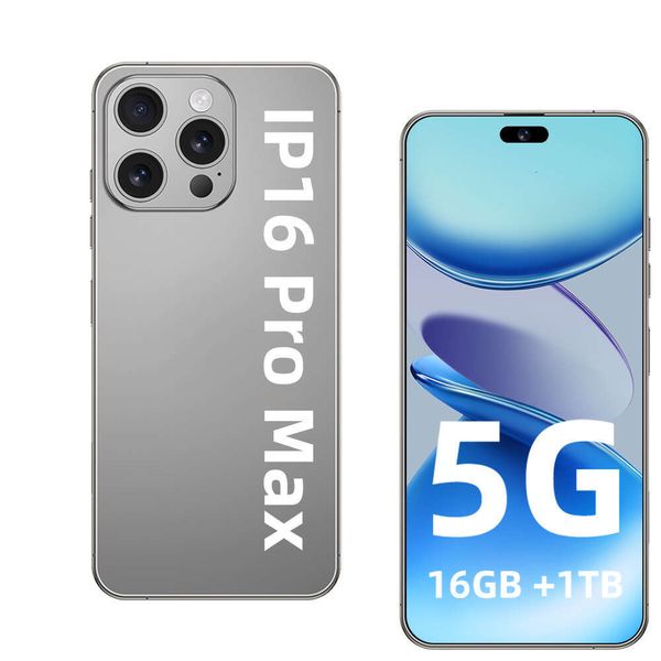 16 Pro Max Global Version Mobile Phones Original 7.3 inch Full Screen Smartphone 5G 16GB+1TB Face Unlocked Cell Phone 8000mAh Battery 108MP HD Camera High-end Phone