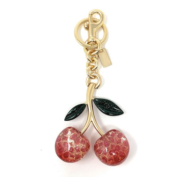 

Bag Charm Resin Brass Red Cherry Apple Key Chain Wallet Keychains Keyring Designer Keychain Luxury women Bag Charms with box