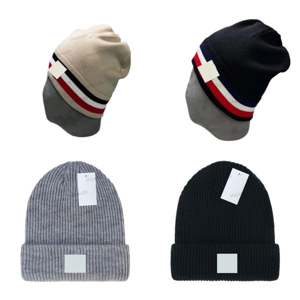 

Winter hats for men designer beanie knitted skull cap designer outdoor thermal stripe bonnet ski womens luxury beanies hat black grey blue classic fashion sh019, 10#