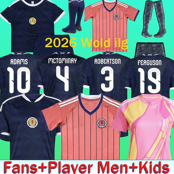 

2026 World Cup Scotland Soccer Jerseys home TIERNEY ROBERTSON football shirt CHRISTIE McGREGOR McGINN McKENNA men kids kit sets, Orange