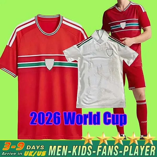 

2026 World Cup Wales soccer jerseys JAMES BALE Men Home Away goalkeeper Training fans player Welsh football shirts JOHNSON N.WILLIAMS RODON T.ROBERTS MOORE THOMAS A10, Red