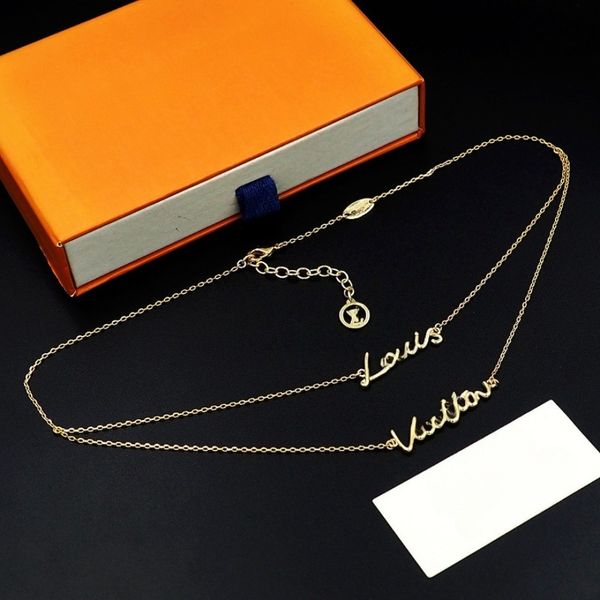 

Top Quality Pendant Necklaces for Mens Woman Designer Letter Pendant 18K Gold Plated Necklace Classic Brand Jewelry