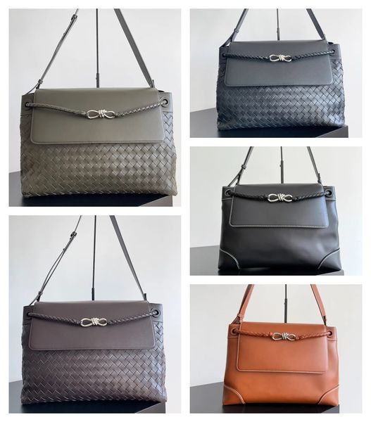 

10A top hight quality Designer Knot Woven Knitting Shoulder Large Tote Bag Men Handbag leather with sliding cross-body strap Flap tote bag, Dlive