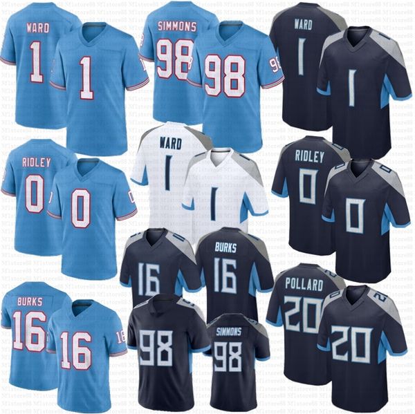 Cam Ward Football Jersey Calvin Ridley Treylon Burks Jeffery Simmons Will Levis Willis Moon Peter Skoronski Eddie George Steve McNair Pollard Earl Campbell