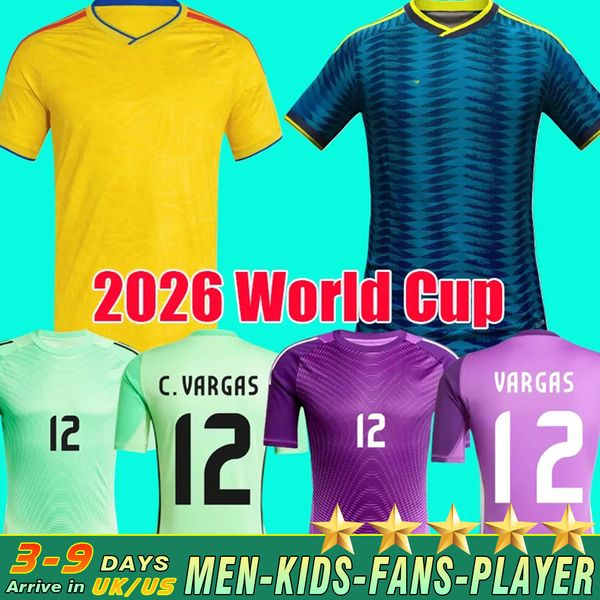 

2026 World Kit soccer jerseys Copa America LUIS DIAZ FALCAO JAMES Home Cup 2025 Colombia football shirts CUADRADO Men Kids Kits Camiseta De Futbol football jersey A10, Yellow