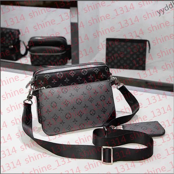 

Luxurys bags TOP Handbags Women Men Leather TRIO Messenger Bags Shoulder Make up Bag Designer Handbag Tote Man's bag 2025, Ivory