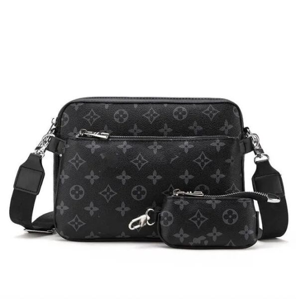 

2025 10A Designer S Lock messenger bag Men Women Classic Shoulder Bag Fashion Luxury Brand crossbody Wallet Vintage leather Handbag Purses 1118908, 3pcs black grey flower