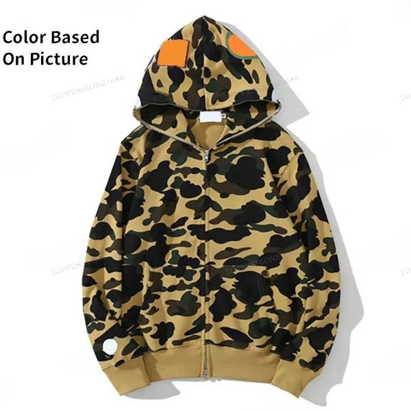

Designer hoodie mens shark hoodies fashion sharks print hoody cotton camouflage jacket sweatshirt casual loose long sleeve full zip up overshirt, Pattern 5