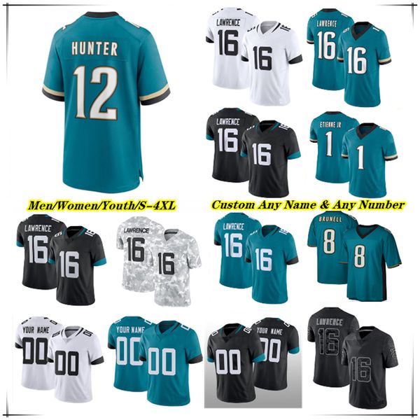 

12 Travis Hunter Jerseys Football American Trevor Lawrence Tank Bigsby Etienne Brian Thomas Jr Brenton Strange Devin Lloyd Travon Walker Parker Washington Brunell, Men black style