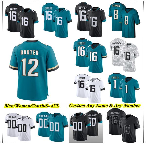 

American Football Jersey Travis Hunter Etienne Jr Trevor Lawrence Tank Bigsby Brian Thomas Jr Brenton Strange Devin Lloyd Travon Walker Parker Washington Taylor 4X, Men black style1