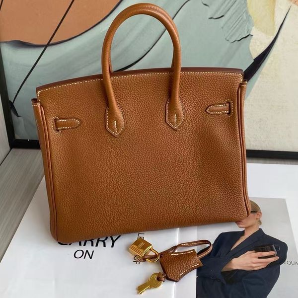 

Evening Bag designer mini tote shoulder women purse crossbody bag genuine leather classic with lock and key portable top quality cowhide style handbag 10A, Deep brown