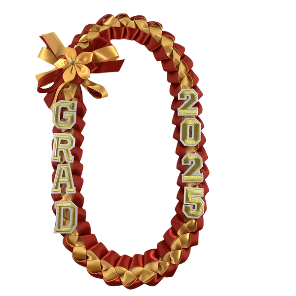 

Graduation Leis Grad 2025 ribbon lei Graduation Necklace Braided Necklaces For High School College Graduation DIY Decors Party Supplies Bow flower, Black and red