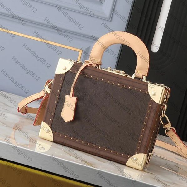 

Real Leather Women Handbags Designer Bags 100% High quality Women Shoulder Bag Chain Crossbody Classic style Messenger Bags Trunk Evening small box Totes, Brown 2#