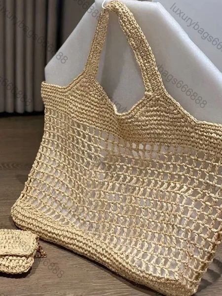 

Tote Handbag Designer High Quality Beach Women rafia tote bag Straw Large Capacity Totes Shopping Bag Shoulder Bags Hand embroider totebag, Khaki