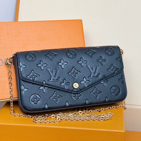 

designer bag Luxury bag Three-in-one clutch bag Shoulder Bags purse woman new design Grain leather bag new fashion handbag Retro Lock Head Bag Handheld Crossbody 001., @23