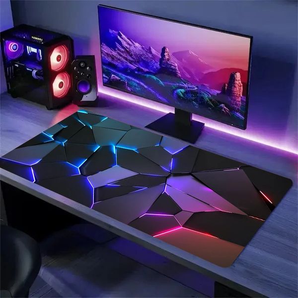 Geometric Pattern 3D Mouse Pad Computer Laptop Mouse Pad Office Large Gaming Mousepad Rubber Bottom Non-Slip Desk Mat 900X400 251121