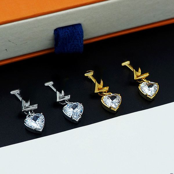 

Gold Plated V Letter Diamond Stud Earrings - Stainless Steel, Elegant Luxury
