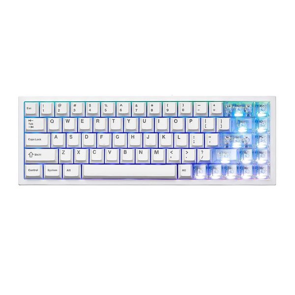 YUNZII AL65 White Aluminum Mechanical Keyboard QMK/VIA Custom Wireless Gaming Keyboard Gasket Hot Swap RGB Backlight KeyboardM251128