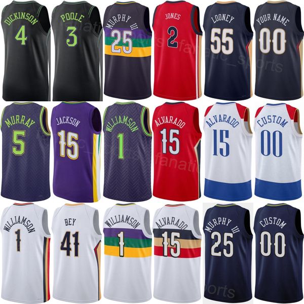 Prined Man Derik Queen Jersey 22 Basketball 2026 City Zion Williamson 1 Trey Murphy III 25 Poole 3 Jeremiah Fears 0 Saddiq Bey 41 Herbert Jones 2 Yves Missi 21 Kid Lady