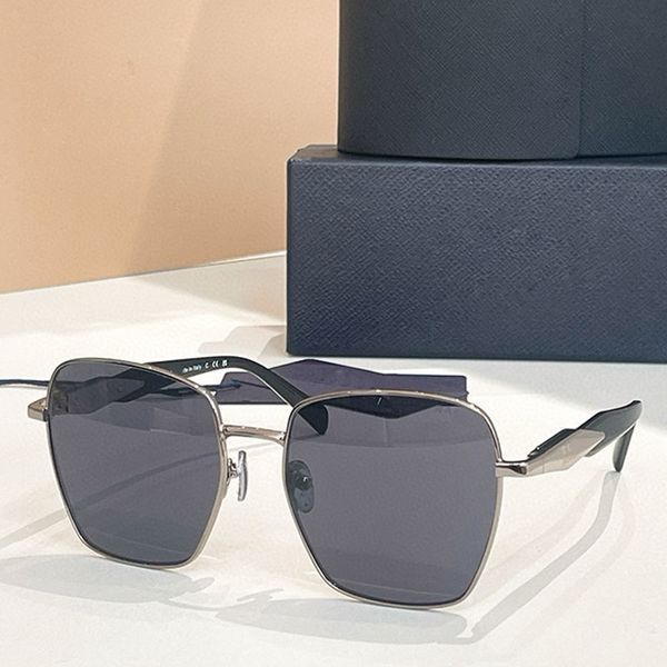 

FASHION Luxury Metal Square Sunglasses Lady Men Outdoor Travel Driving UV Protection Eyewear SPR64ZS Luxury Titanium Gold Silver Mirror Legs