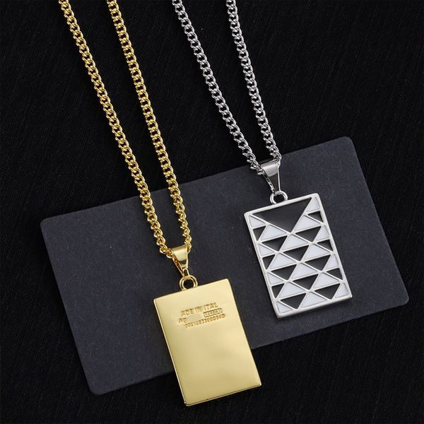 

Men's Hip Hop Necklace, Steel Inverted Triangle Luxury Designer Jewelry for Women