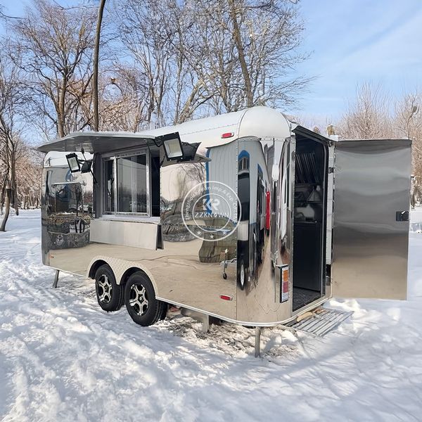 Concession Trailer Fully Equipped Mobile Food Truck BBQ Bakery Hotdog Cart Outdoor Catering For Sale