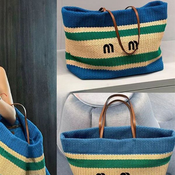 

Shoulder Bags Designer Beach tote bag large capacity grass woven women's woven bag Lafite grass letter embroidery shoulder bag, M1