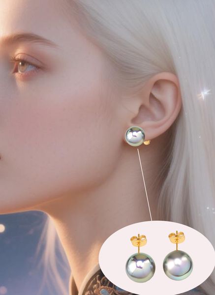 

Elegant Silver Earrings Plated Gold & Pearl Powder - Versatile Women's Gift Jewelry
