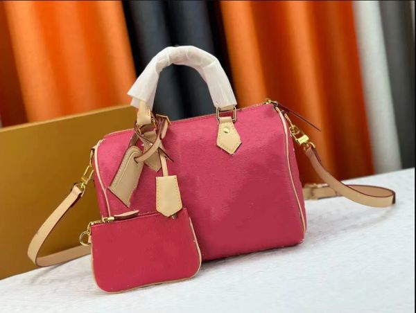 

handbag designer bags SpeedysMono shoulder 25 women's crossbody pillow Boston lady printed Totes bag wallet M24424, #11 blue+white flower