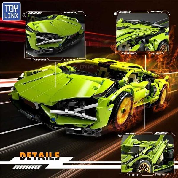 Kbox 3696PCS Supercar Model Building Blocks Toy - Kids Sports Car Blocks Gift for Boys Collectible Building Model J251129