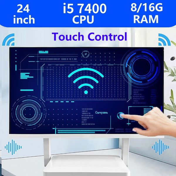 24 inch fold touch all-in-one computer (Intel Core i5 7400, RAM 8/16GB, SSD 256/512/1024GB, Windows 11 Pro), white, English keyboard, English system