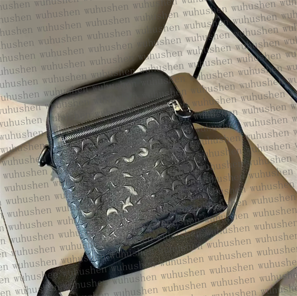 

TRIO Mens Leather Messenger Bag Black Floral Crossbody Purse & Shoulder Tote - Designer Handbag Wallet Combo, White