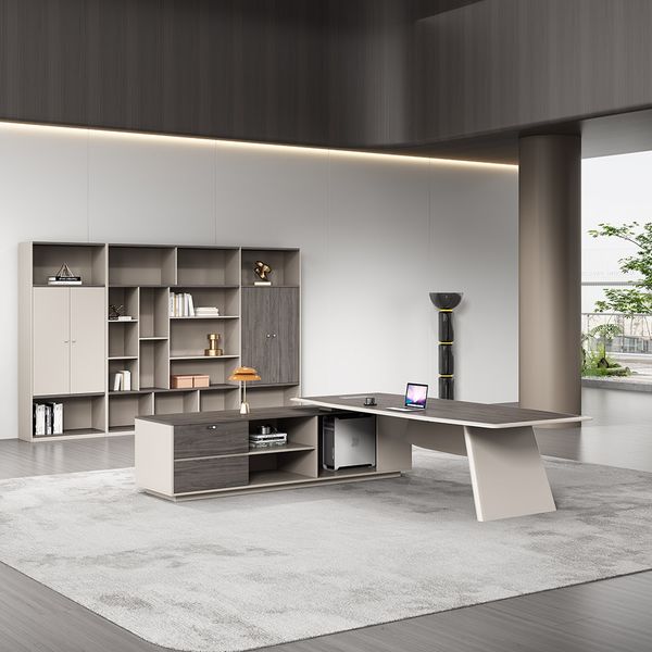 Elegant Eco-Luxury Wooden CEO's Office Desk - Durable High-Quality Design
