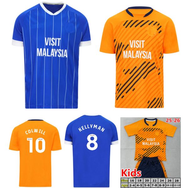 25 26 Cardiff City Soccer Jerseys 2025 2026 WHITTINGHAM WINTLE COLWILL KELLYMAN camisetas de futbol TANNER TURNBULL SALECH Men Football Shirts Kids Kits uniforms